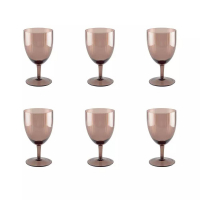 Aulica Brown Wine Glasses - Set Of 6