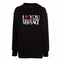 Versace Women's 'Crystal Embellished Slogan' Hoodie