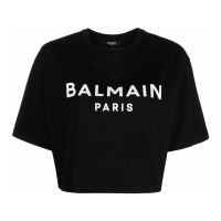Balmain Women's 'Logo' Crop T-shirt