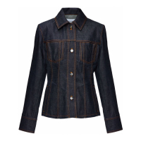 Salvatore Ferragamo Women's 'Spread-Collar' Denim Jacket