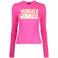 Versace Women's 'Slogan Long-Sleeve T-Shirt' Long-Sleeve T-Shirt