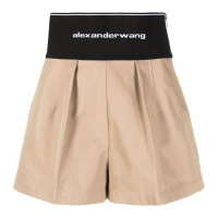 Alexander Wang Women's 'Logo-Waist Pleat-Detail' Shorts